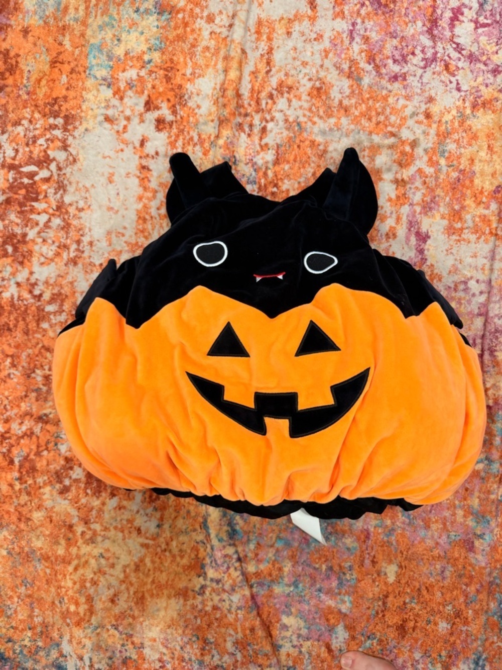 Squishmallows Halloween Bat Pumpkin Costume Plush Black Orange